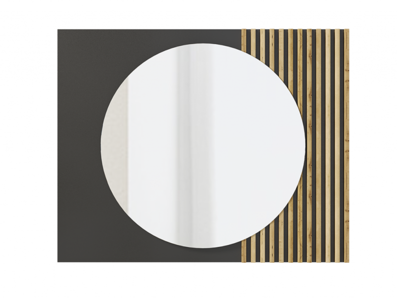 НКМ Аэлита секция №9 зеркало навесное РОСТОК (Дуб Вотан / Черный (1000*800*36))