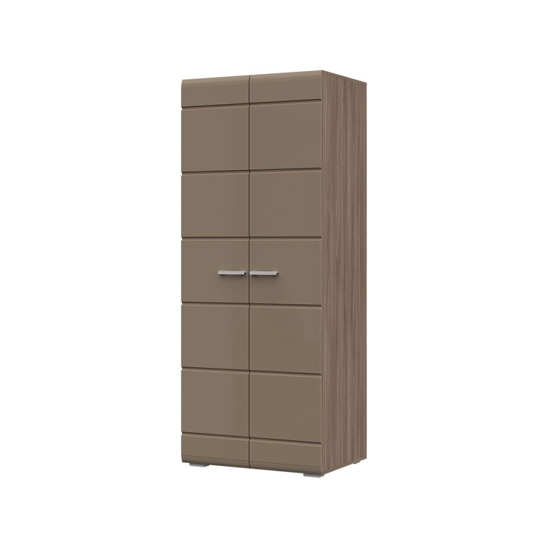 Спальня Симба Шкаф 2-х ств. СТЕНД (фасад МДФ КОФЕ С МОЛОКОМ/корпус ШИМО ТЕМНЫЙ (0,8х2,0х0,57) СНЯТ)