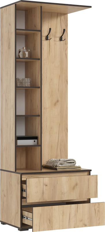 Прихожая Норд МИФ (Дуб Крафт (Золотой)(КРОМКА ВЕНГЕ))