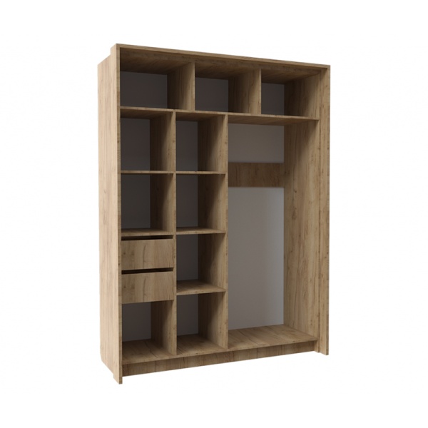 Либерти Шкаф-купе 1600 РОСТОК (Дуб крафт золотой / Антрацит)