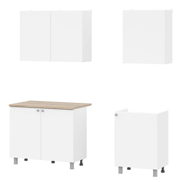 Кухонный гарнитур КГ-6 (1600) ЛДСП SV-мебель (Белый текстурный/Дуб сонома (1600*2140*600))