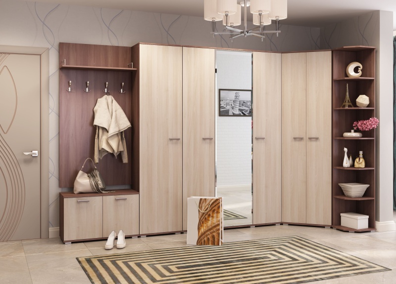 Прихожая Италия О-800 Обувница ПАМИР (Шимо темный-Шимо светлый)