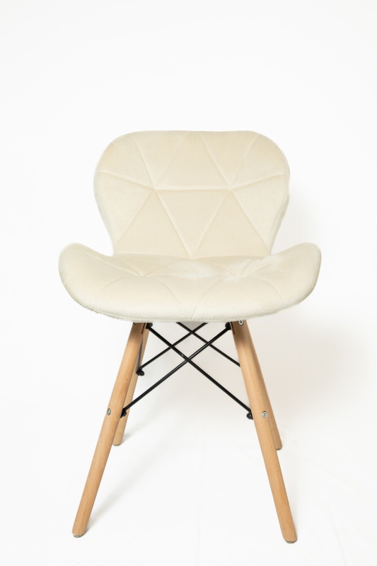 Стул Манжера КНР (бархатный стул, деревянные ножки, металлический каркас 59 бежевый)