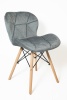 Стул Манжера КНР (бархатный стул, деревянные ножки, металлический каркас 59 темно-серый)