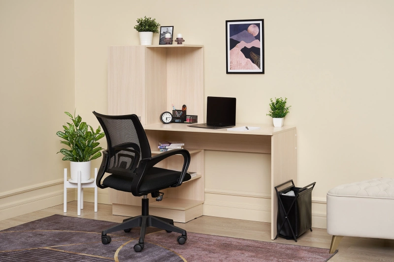 Стол компьютерный № 1 МИФ (Дуб беленый (с фурнитурой))