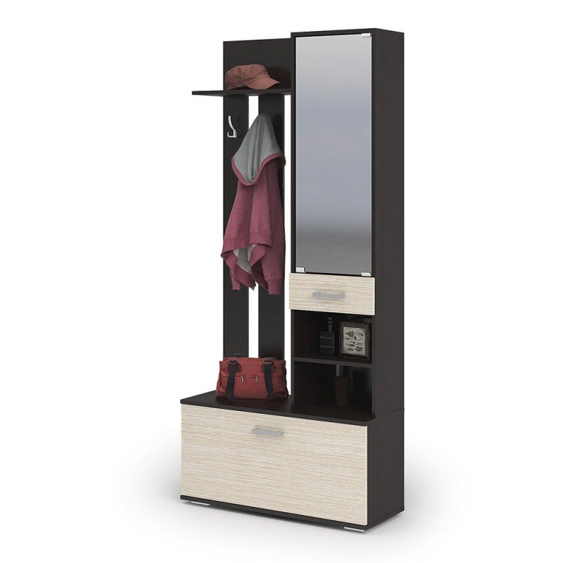 Прихожая Сорренто СТЕНД (БЕЛФОРТ/ВЕНГЕ (0,91х2,02х0,340))