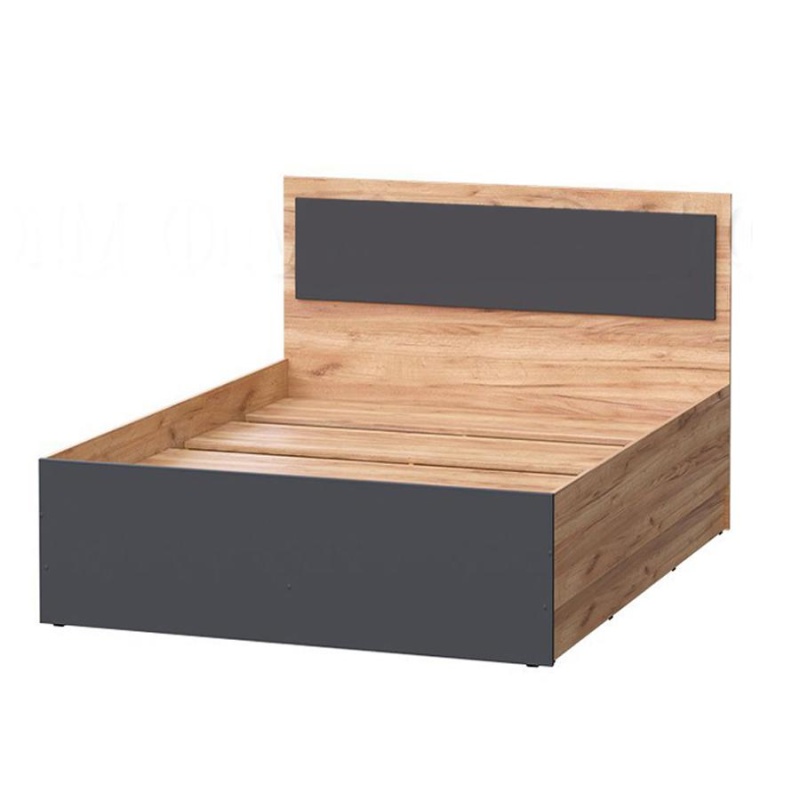 Спальный гарнитур Мартина Кровать 900 МИФ (Графит, Дуб крафт золото)