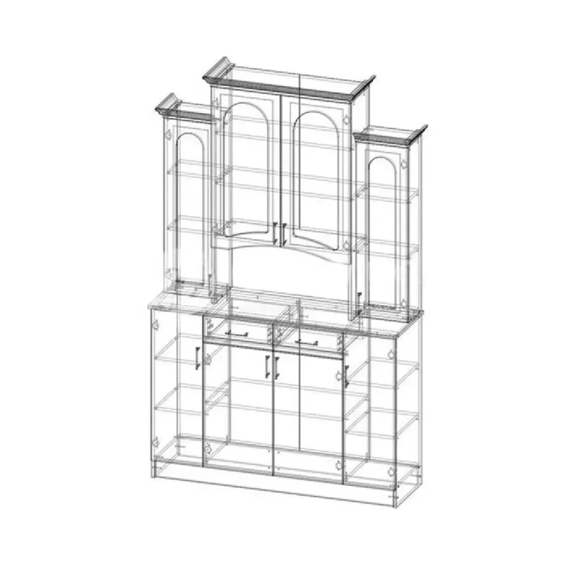 Буфет Констанция 4-х ств. МИФ (Белый матовый/Джинс)