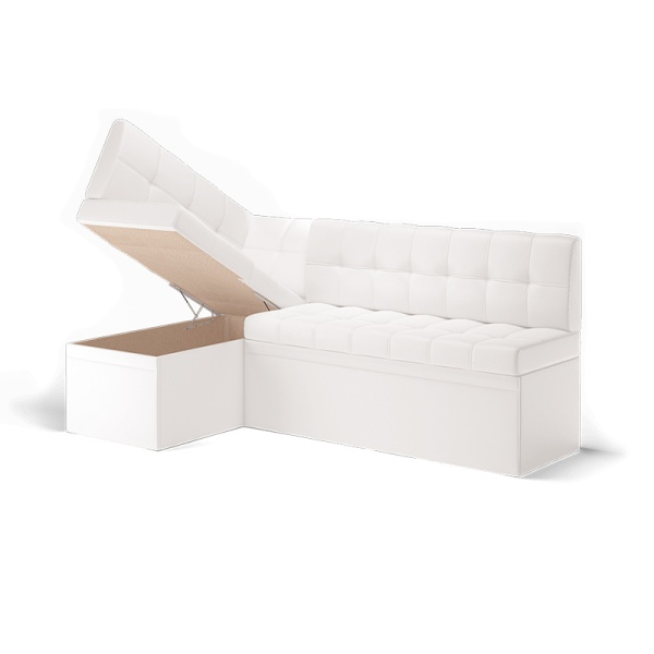 Диван угловой Остин Правый МЛЕК (экокожа Reex white(2050*1150*880))