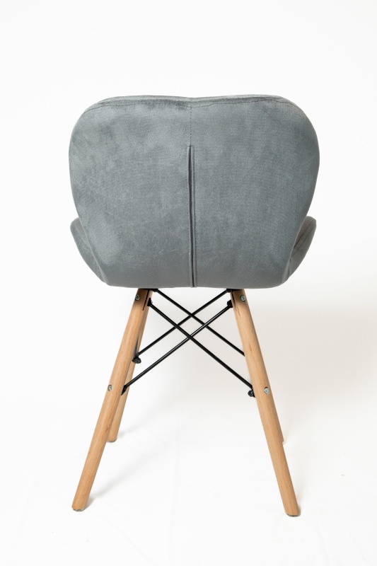 Стул Манжера КНР (бархатный стул, деревянные ножки, металлический каркас 59 темно-серый)