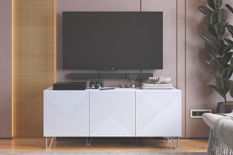 Солана Тумба под ТВ МЛЕК (Белый/белый софт)