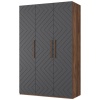 Копенгаген Шкаф 3-х ств. (12 СТУЛЬЕВ) (Корпус: ЛДСП Дуб Самдал, Фасад: МДФ Серый графит)