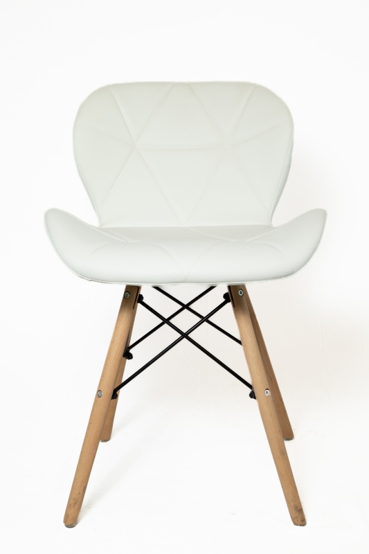 Стул Банберри КНР (Стул из искусственной кожи, деревянные ножки с металлическим каркасом. БЕЛЫЙ)