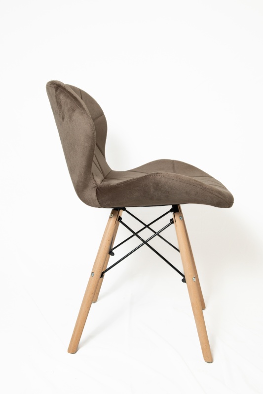 Стул Манжера КНР (бархатный стул, деревянные ножки, металлический каркас 59 темно-коричневый)