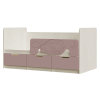 Детская серия Юниор-4 Кровать 1,6*0,8м МИФ (Шарли Pink/Дуб Крафт Белый)