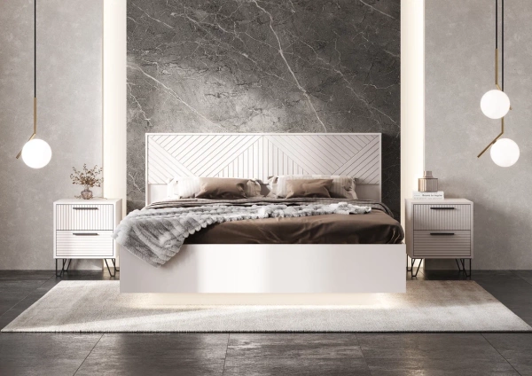 Спальный гарнитур Флэш Тумбы прикроватные (в компл. 2шт, цена указана за 1ед.) МИФ (Кашемир, Кашемир)