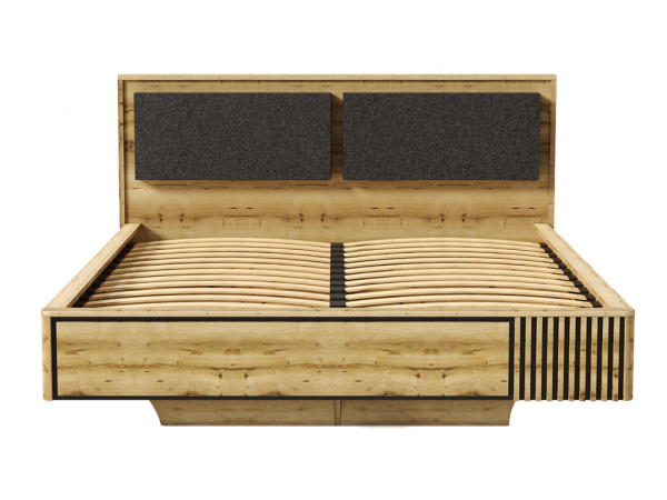 НКМ Аэлита секция №14 кровать парящая с ПМ 1600 РОСТОК (Дуб Вотан / Черный)