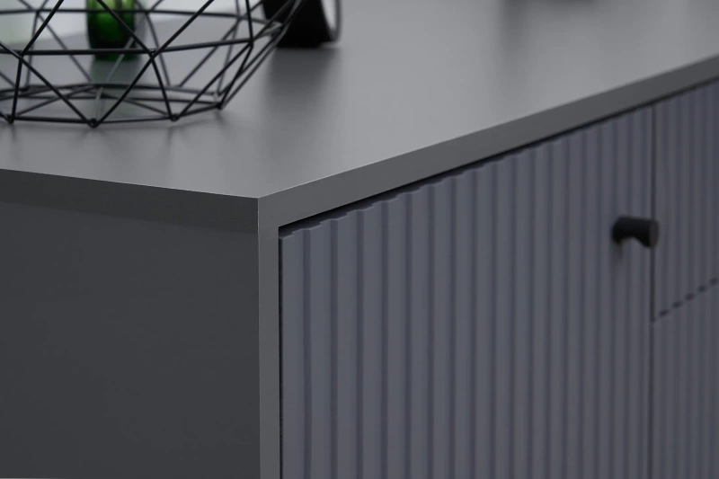 Гостиная Оливия Комод МИФ (Графит, Графит Софт СНЯТ)