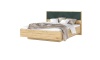 Спальный гарнитур Ирис Кровать парящая 1,6м (ортопед дерево) МИФ (Браш Мени Грин, Дуб Крафт золото)