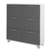 Копенгаген Обувница 6 ящиков (12 СТУЛЬЕВ) (Корпус: ЛДСП Белый, Фасад: МДФ Серый графит)