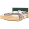 Спальный гарнитур Флэш Кровать парящая 1,6м (ортопед дерево) МИФ (Браш Мени Грин, Дуб Крафт золото)