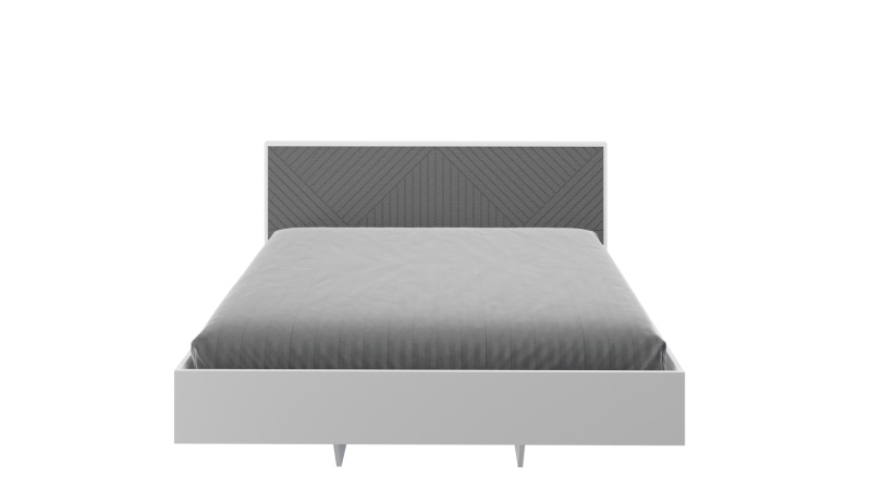 Копенгаген Парящая Кровать 1,6 с настилом (12 СТУЛЬЕВ) (Корпус: ЛДСП Белый, МДФ Серый графит)