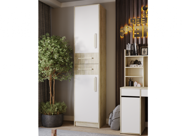 НКМ Эдем-1 секция №6 пенал РОСТОК (Дуб сонома / Белый жемчуг)