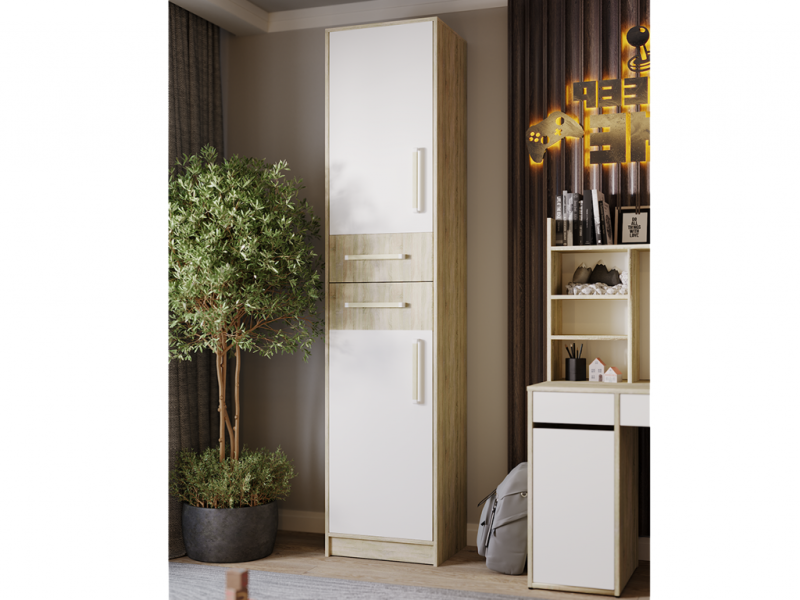 НКМ Эдем-1 секция №6 пенал РОСТОК (Дуб сонома / Белый жемчуг)