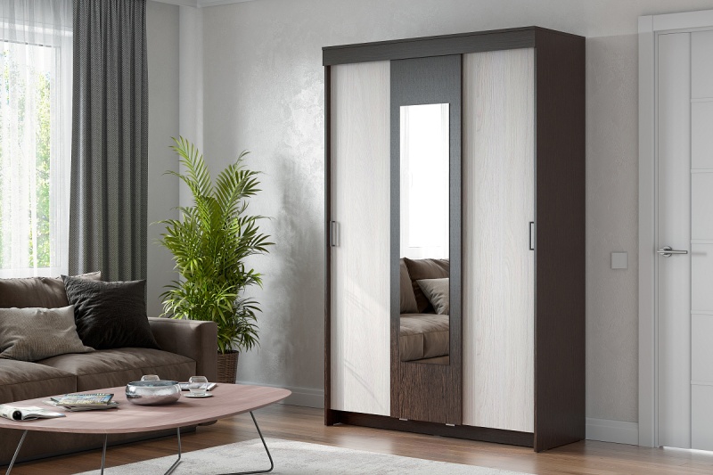 Шкаф ШКП 2 SV-мебель (Дуб Венге/Ясень Анкор Светлый (1301*2016*500))