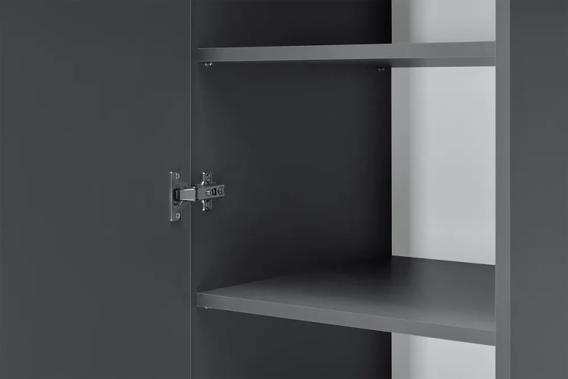 Челси Шкаф 2-х ств (2УПК) с антресоль-тумба универсальная МИФ (Графит, графит)