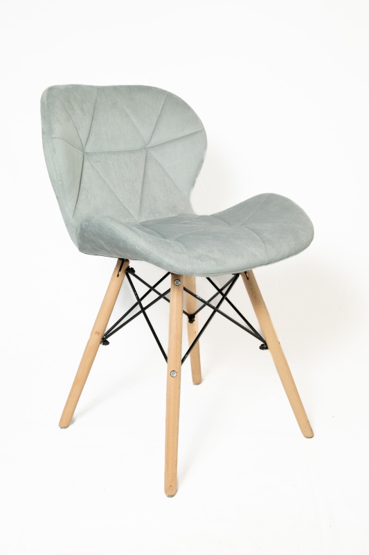 Стул Манжера КНР (бархатный стул, деревянные ножки, металлический каркас 39 серый)