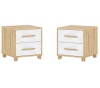 Спальный гарнитур Ирис Тумбы прикроватные (в компл. 2шт, цена указана за 1ед.) МИФ (Браш Вайт, Дуб Крафт золото)