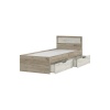 Гармония КР 607 кровать с ящиками 800 СТЕНД/ТВД (фасад ДУБ КРАФТ БЕЛЫЙ/корпус ДУБ КРАФТ СЕРЫЙ (0.8х0,78х2,032))