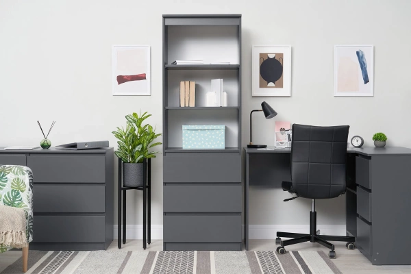 Челси Стеллаж МИФ (Графит, графит)