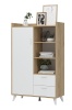 Ирис ШК-06 Шкаф малый СТЕНД (Фасад БЕЛЫЙ/Корпус ДУБ КРАФТ ЗОЛОТО (935х1505х425))