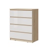 Челси Комод 800 (4 ящика) МИФ (Белый глянец холодный, дуб сонома)