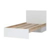 Юкки КР 900 Кровать 0.9х2.0 СТЕНД (фасад БЕЛЫЙ/корпус ДУБ ДЕЛАНО (940*860*2032))