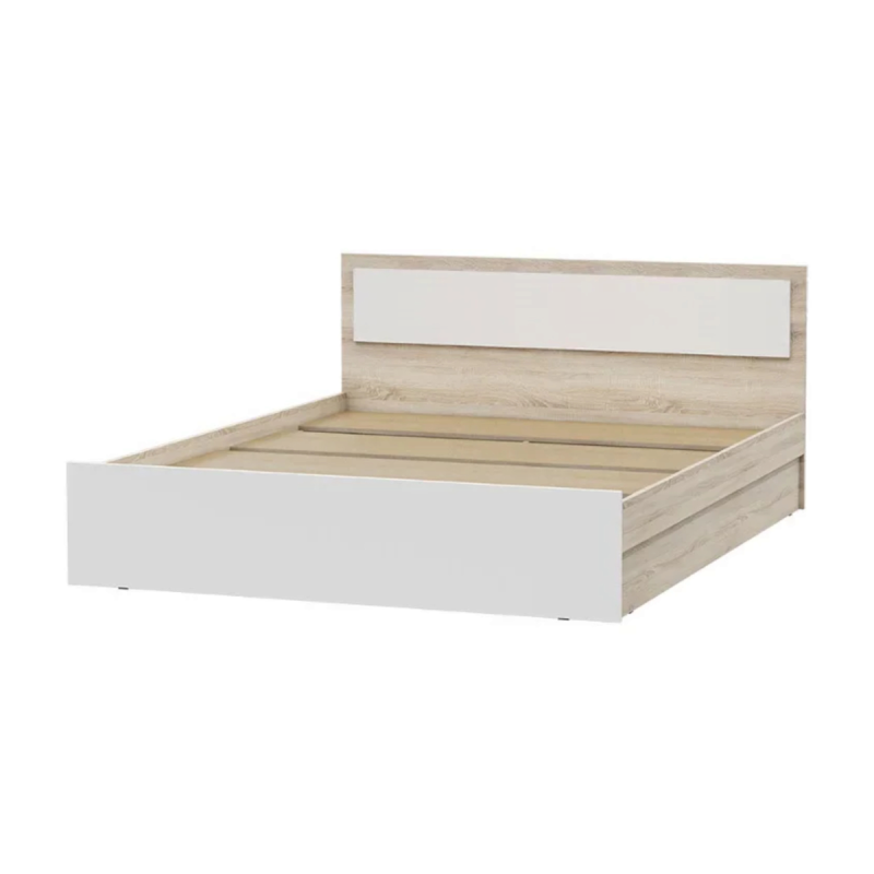 Спальный гарнитур Мартина Кровать 1400 с п/м МИФ (Белый глянец, сонома)