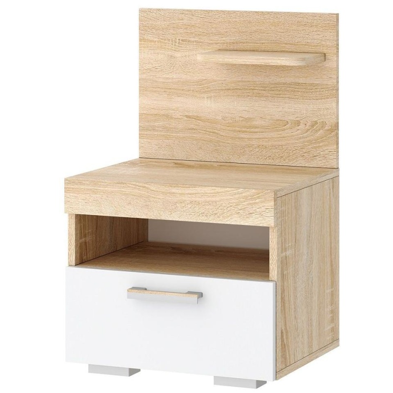 Соната Тумба прикроватная ТС-450 ПАМИР (Сонома-Белый глянец)