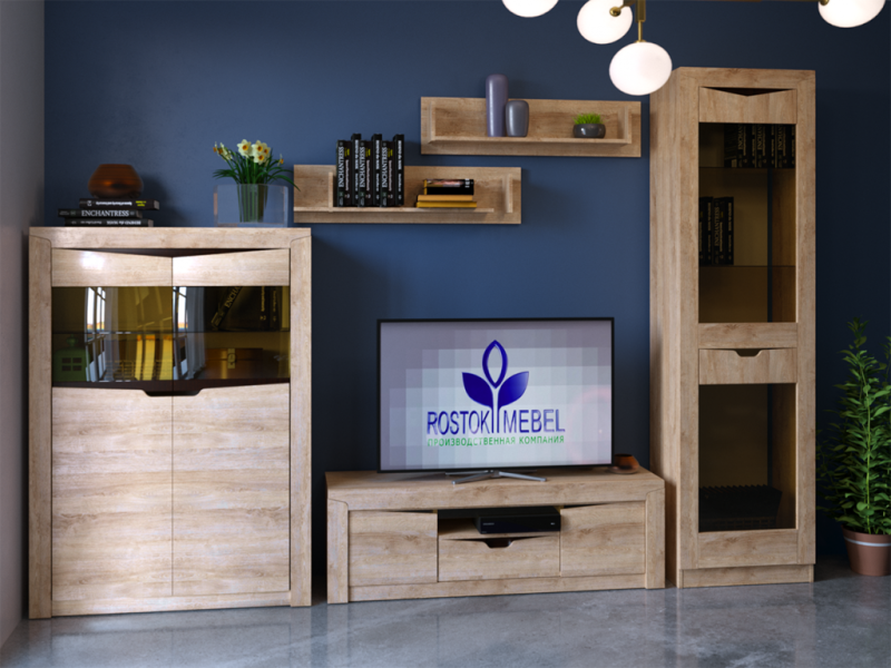 Гостиная Версаль-5 Секция №11 Витрина малая РОСТОК (Дуб баррик)