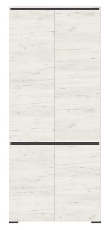 Прихожая Гретта Шкаф без зеркала 2С2ЗР ПАМИР (Крафт золотой-Белый (900*2120*411))