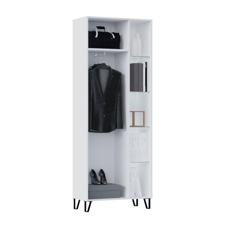 Гостиная Оливия Шкаф МДФ МИФ (Белый/Шарли Белый)