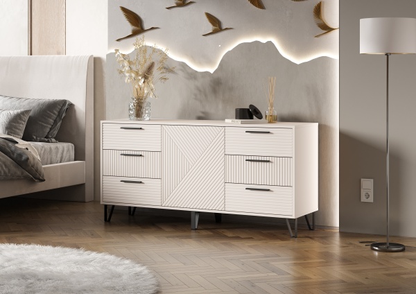 Спальный гарнитур Флэш Комод (1500) МИФ (Кашемир, Кашемир)