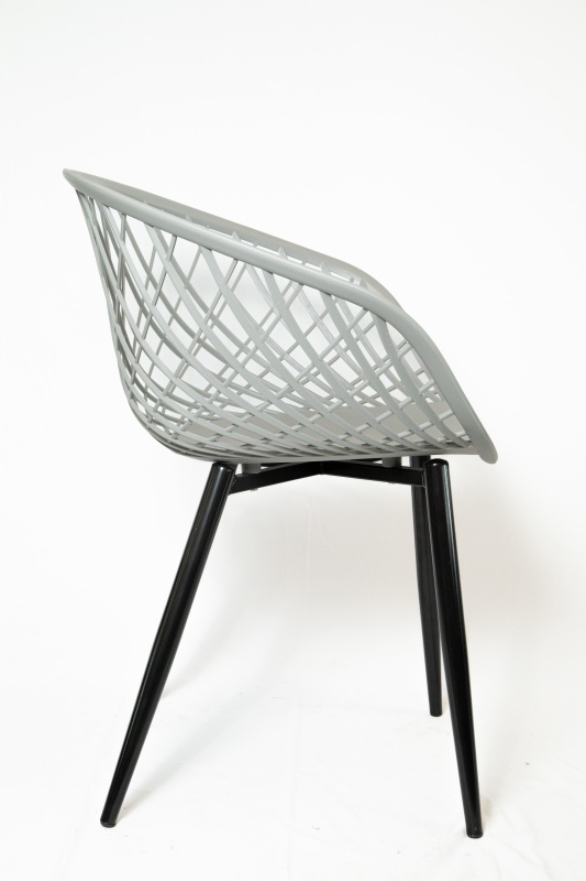 Стул Мельбурн КНР (Пластик. сиденье, черные метал. ножки СЕРЫЙ)