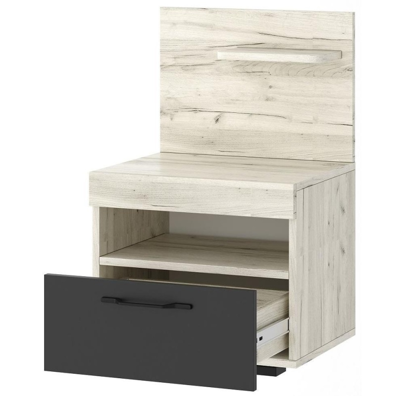 Соната Тумба прикроватная ТС-450 ПАМИР (Крафт белый-Антрацит)