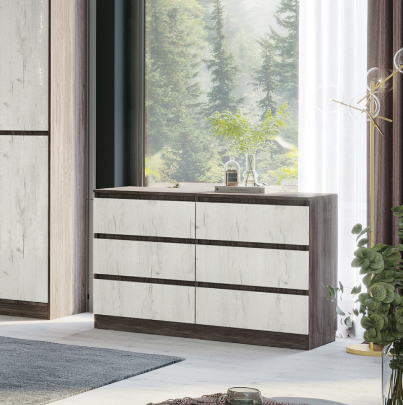 НКМ Милана секция №12 комод 1200 РОСТОК (Ясень анкор / Дуб эльза)