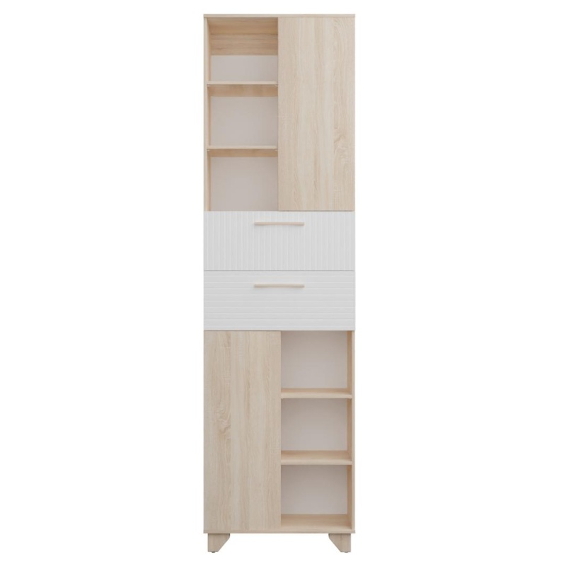 Копенгаген Пенал (12 СТУЛЬЕВ) (Корпус: ЛДСП Дуб Сонома, Фасад: МДФ Белый мат)