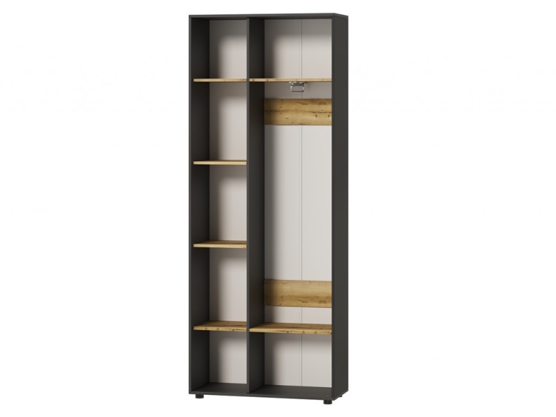 НКМ Аэлита секция №5 шкаф 2-х ств. РОСТОК (Дуб Вотан / Черный (860*2200*350))