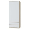 Спальный гарнитур Лори Шкаф для одежды 2-х дверный с ящиком МЛЕК (Дуб Сонома св/Белый(902*2273*577) СНЯТ)
