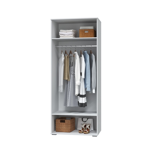 Спальный гарнитур Шарлиз Шкаф 2-х дверный для платья и белья МЛЕК (Белое сияние/Белый снег софт (902*2213*578))